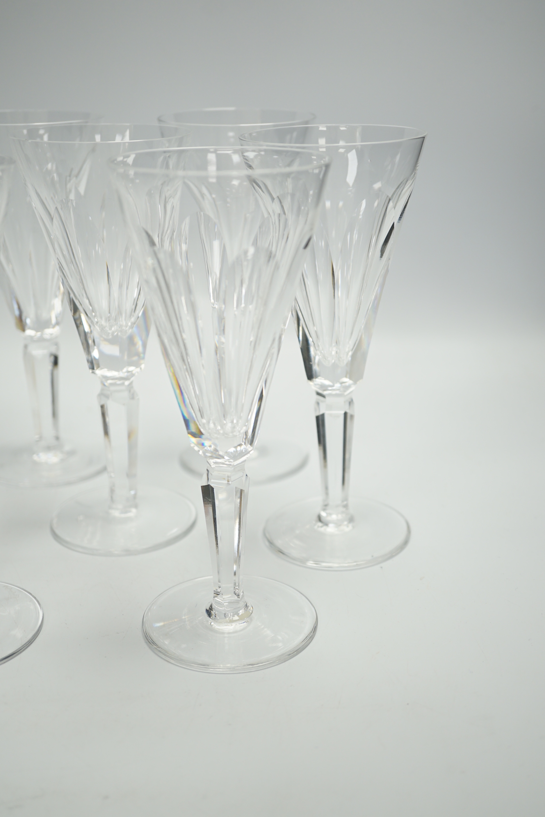 Eight Waterford Sheila pattern wine glasses and a champagne glass, 18cm (9)